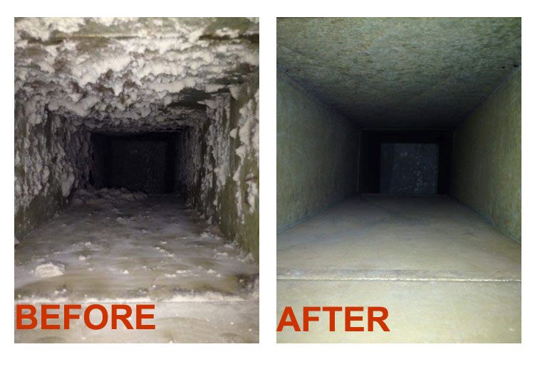 before and after ductcleaning by flothru